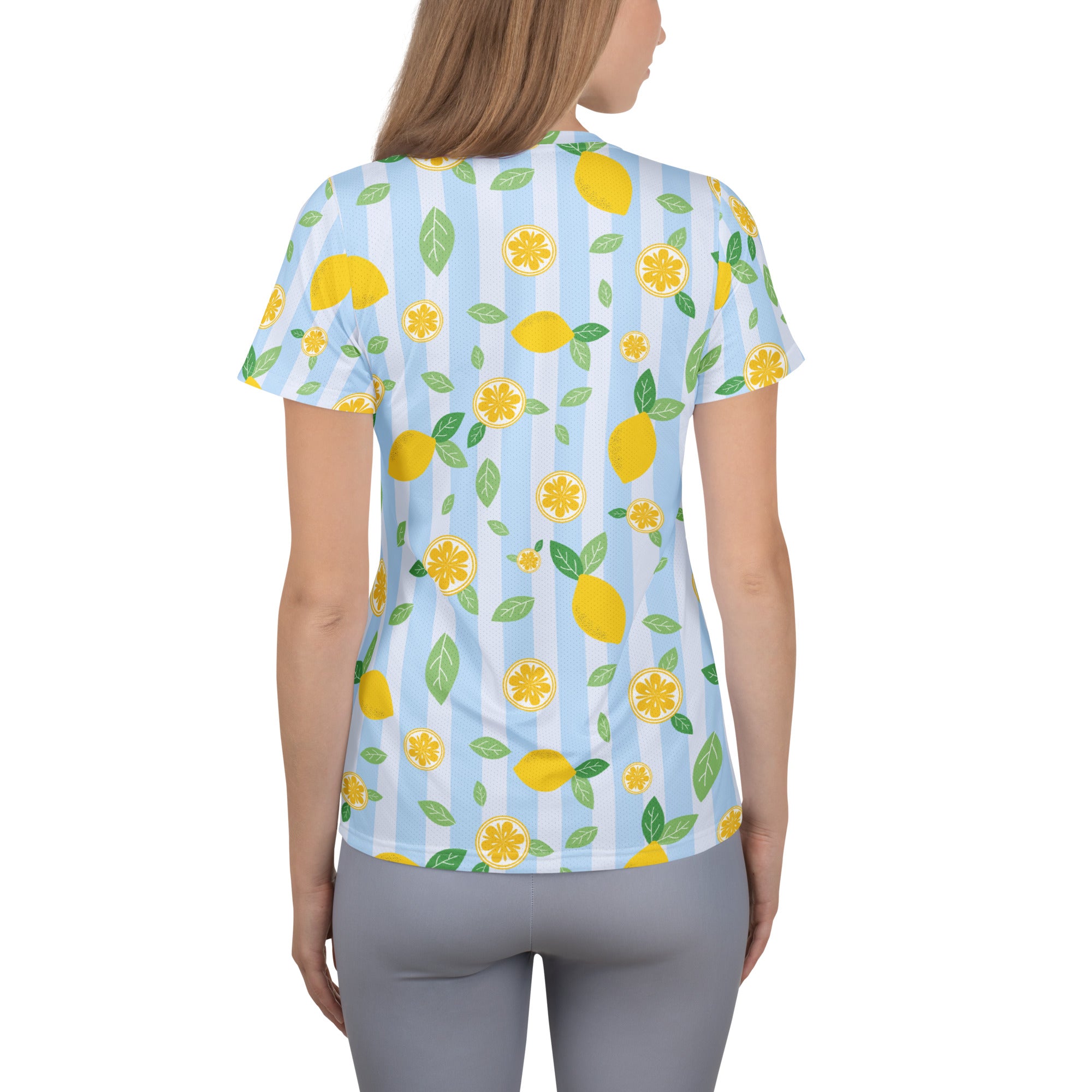 Women’s Lemon Stripe Performance Athletic T-Shirt - Lightweight Moisture Wicking Workout Top with UPF 50+ (Copy)
