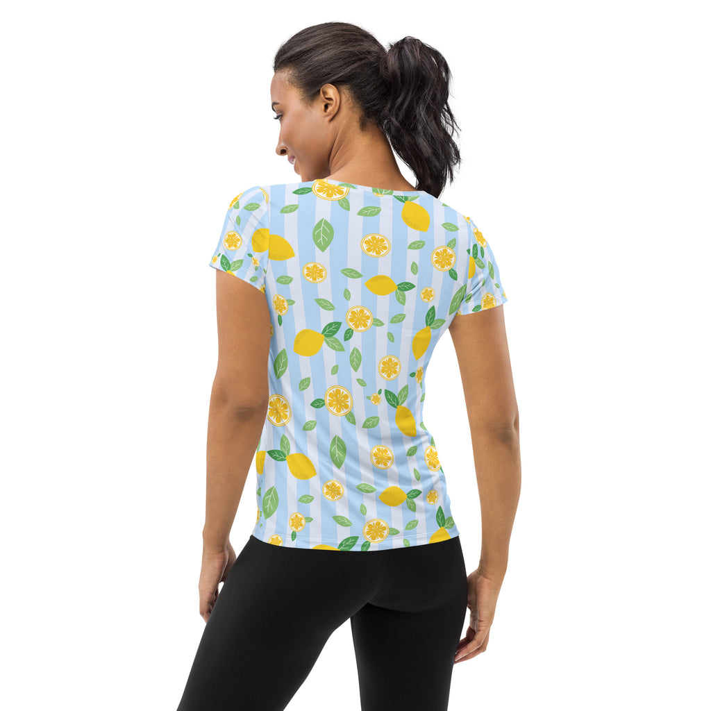 Women’s Lemon Stripe Performance Athletic T-Shirt - Lightweight Moisture Wicking Workout Top with UPF 50+ (Copy)