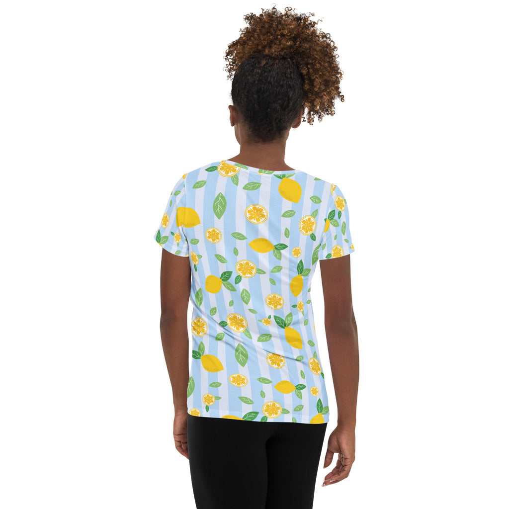 Women’s Lemon Stripe Performance Athletic T-Shirt - Lightweight Moisture Wicking Workout Top with UPF 50+ (Copy)