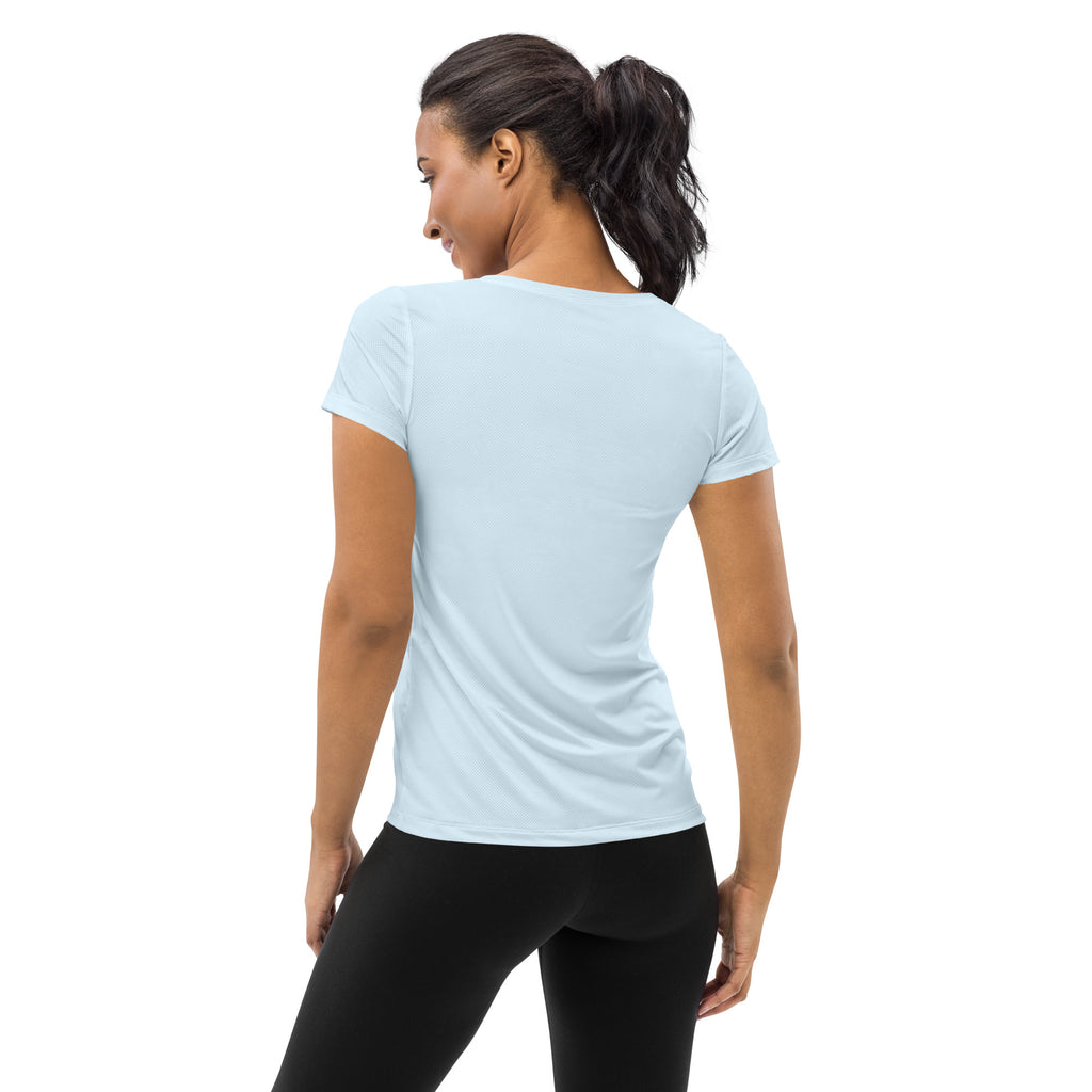 Women’s Cotton Candy Blue Performance Athletic T-Shirt - Lightweight Moisture Wicking Workout Top with UPF 50+