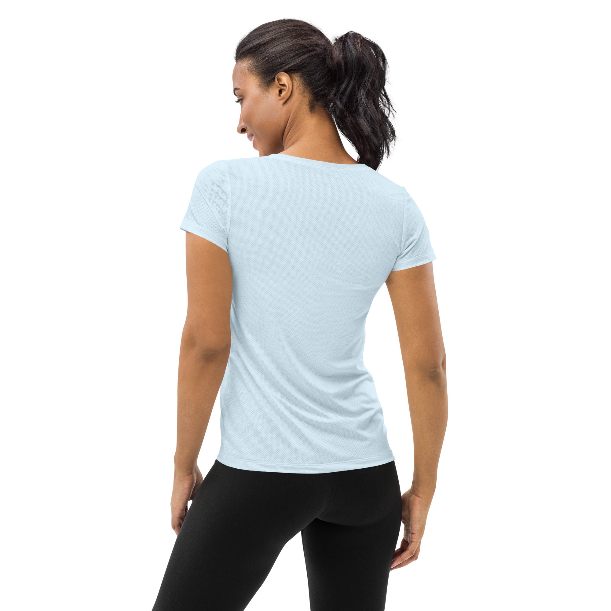 Women’s Cotton Candy Blue Performance Athletic T-Shirt - Lightweight Moisture Wicking Workout Top with UPF 50+