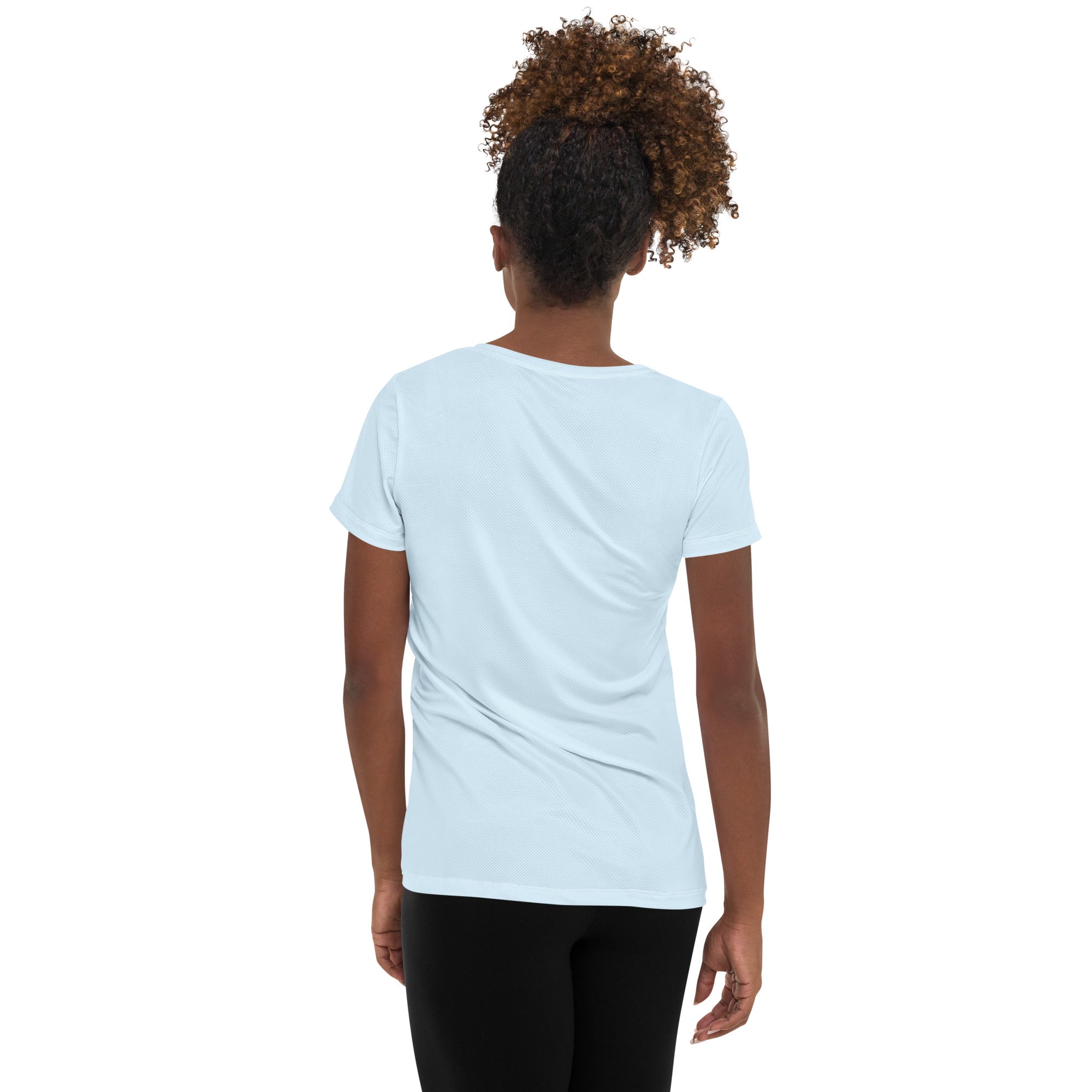 Women’s Cotton Candy Blue Performance Athletic T-Shirt - Lightweight Moisture Wicking Workout Top with UPF 50+
