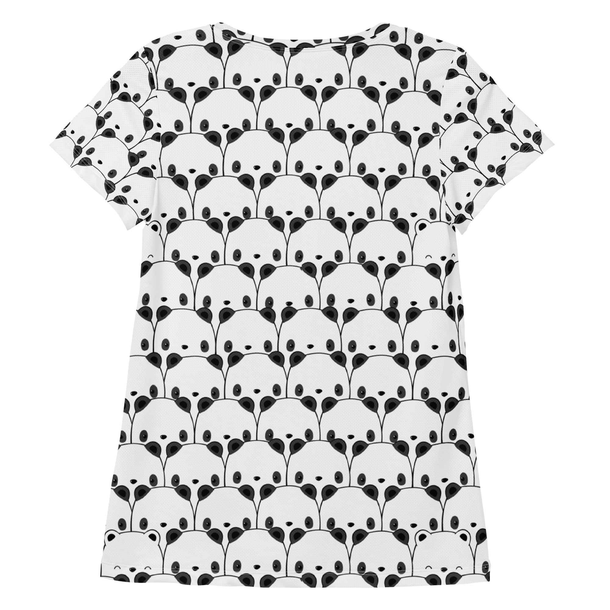 Women’s Cute Panda Performance Athletic T-Shirt - Lightweight Moisture Wicking Workout Top with UPF 50+