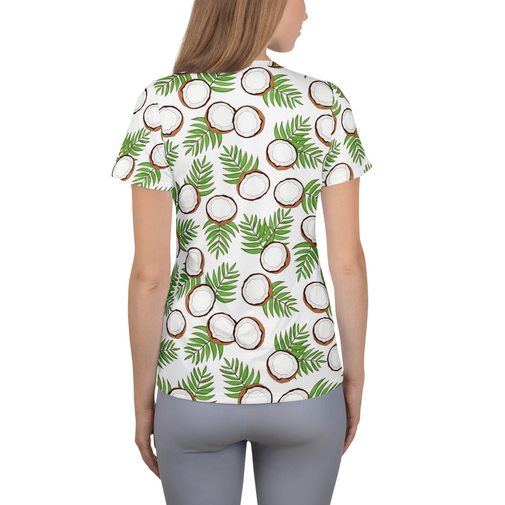 Women’s Coconut Performance Athletic T-Shirt - Lightweight Moisture Wicking Workout Top with UPF 50+