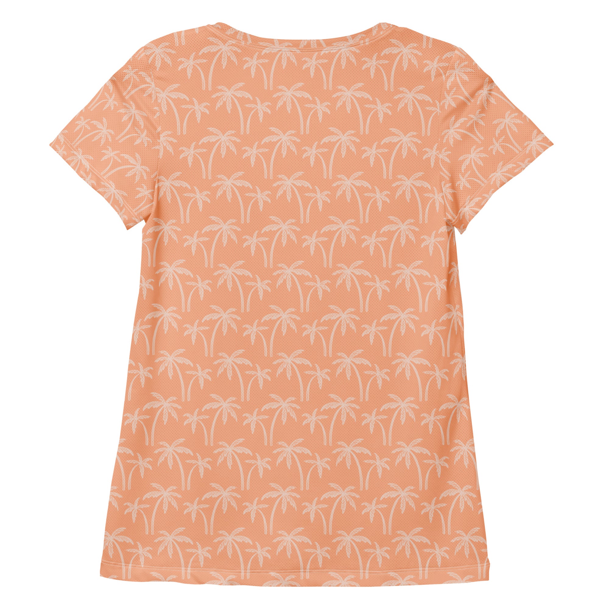 Women’s Peach Palm Performance Athletic T-Shirt - Lightweight Moisture Wicking Workout Top with UPF 50+