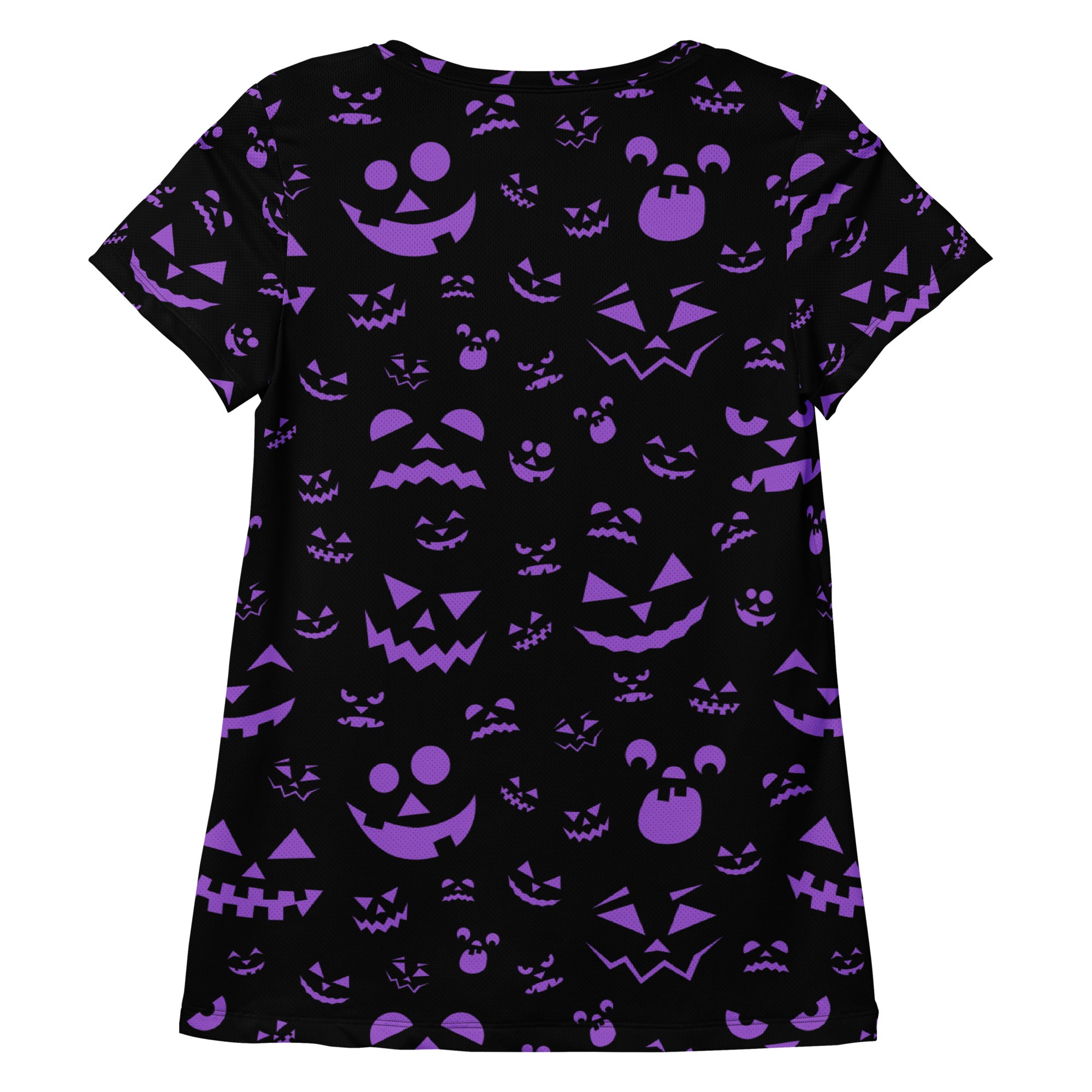 Women’s Purple Jack-O'-Lantern Athletic T-Shirt - Lightweight Moisture Wicking Workout Top with UPF 50+