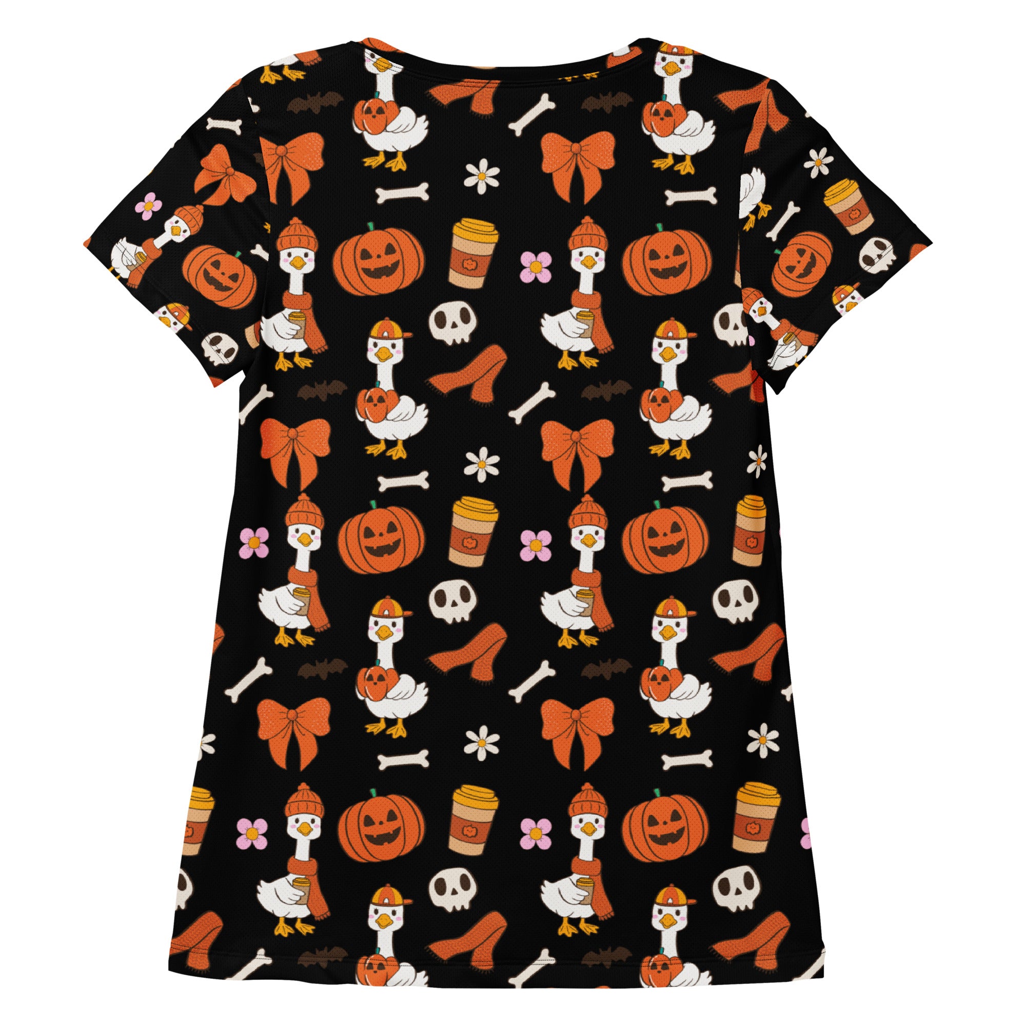 Women’s Halloween Goose Athletic T-Shirt - Lightweight Moisture Wicking Workout Top with UPF 50+