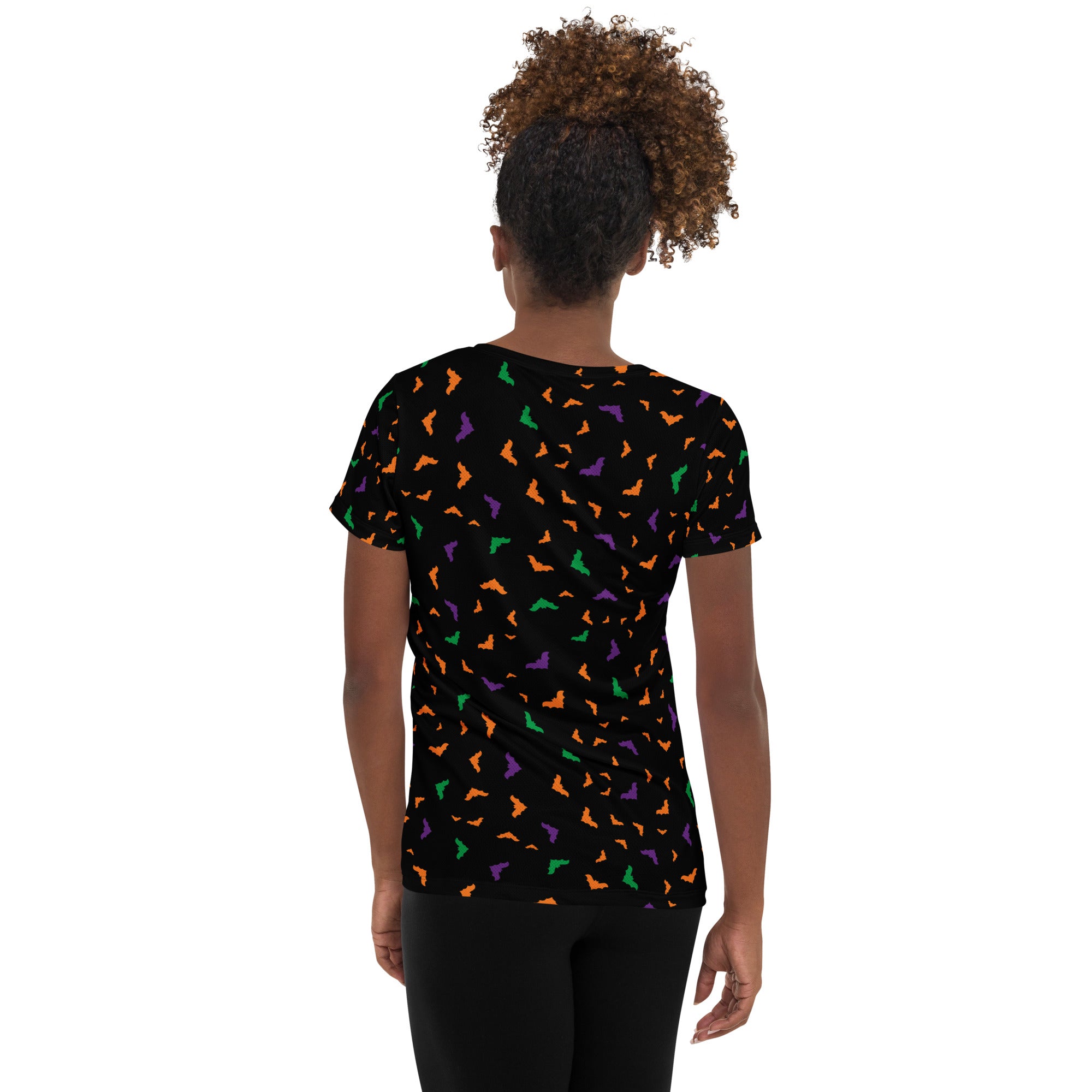Women’s Colorful Bat Athletic T-Shirt - Lightweight Moisture Wicking Workout Top with UPF 50+