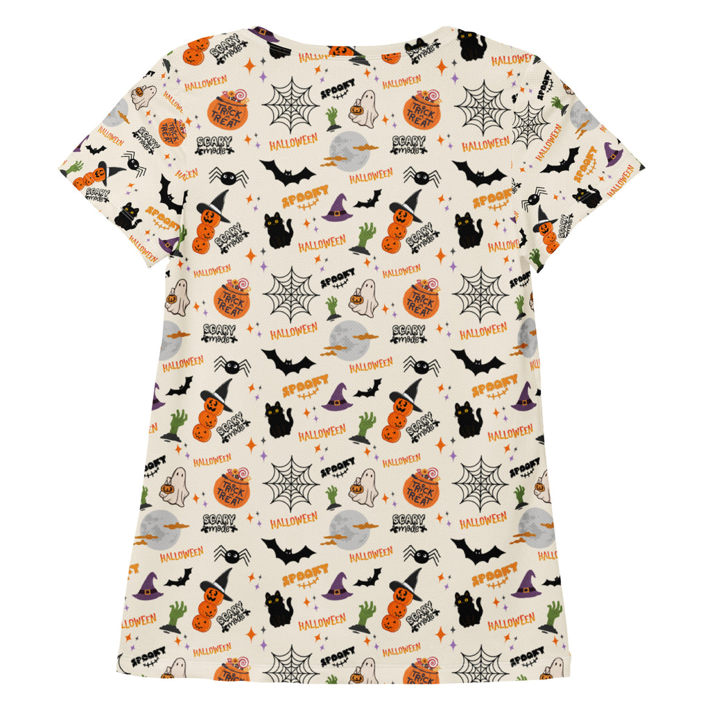 Women’s Cute Halloween Athletic T-Shirt - Lightweight Moisture Wicking Workout Top with UPF 50+