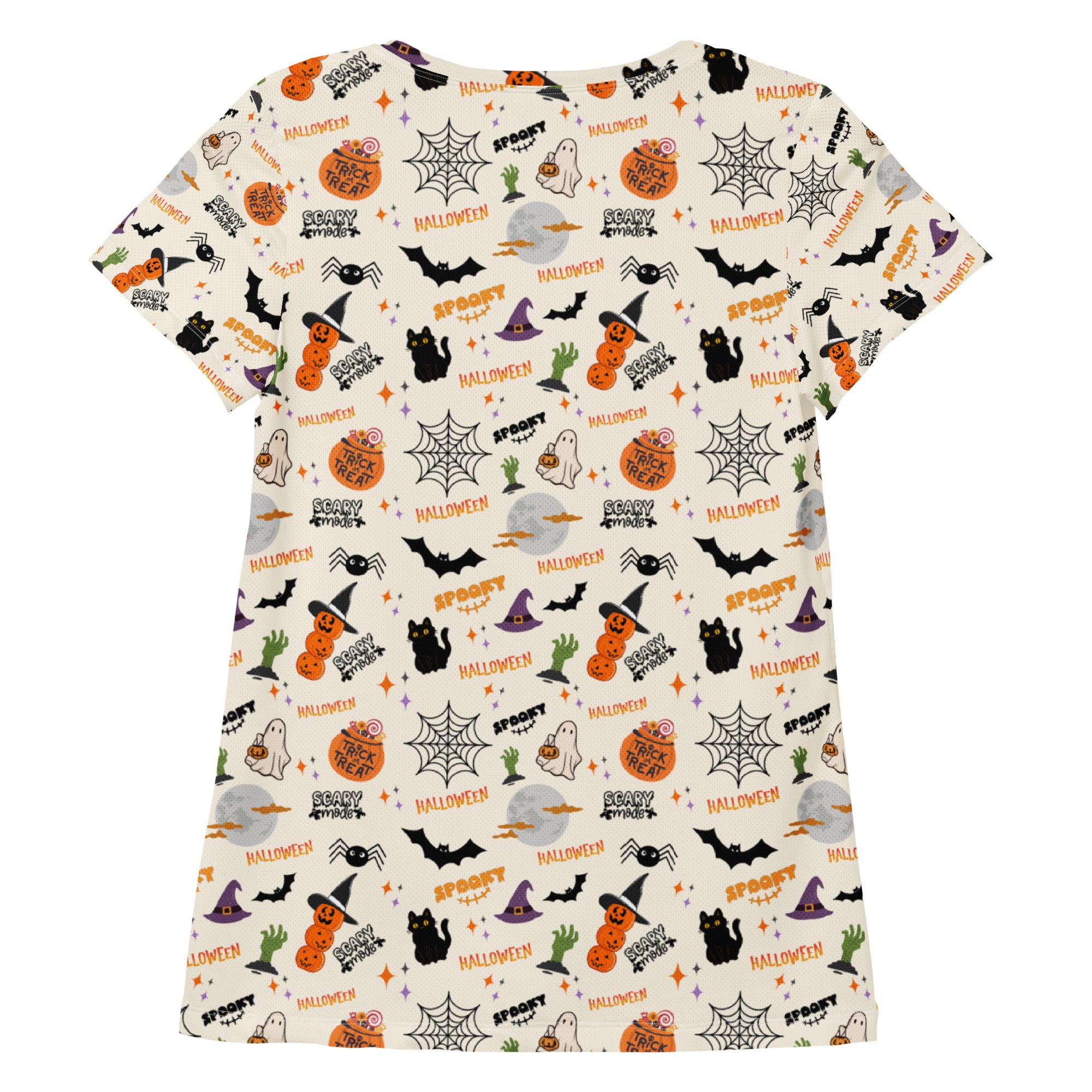 Women’s Cute Halloween Athletic T-Shirt - Lightweight Moisture Wicking Workout Top with UPF 50+