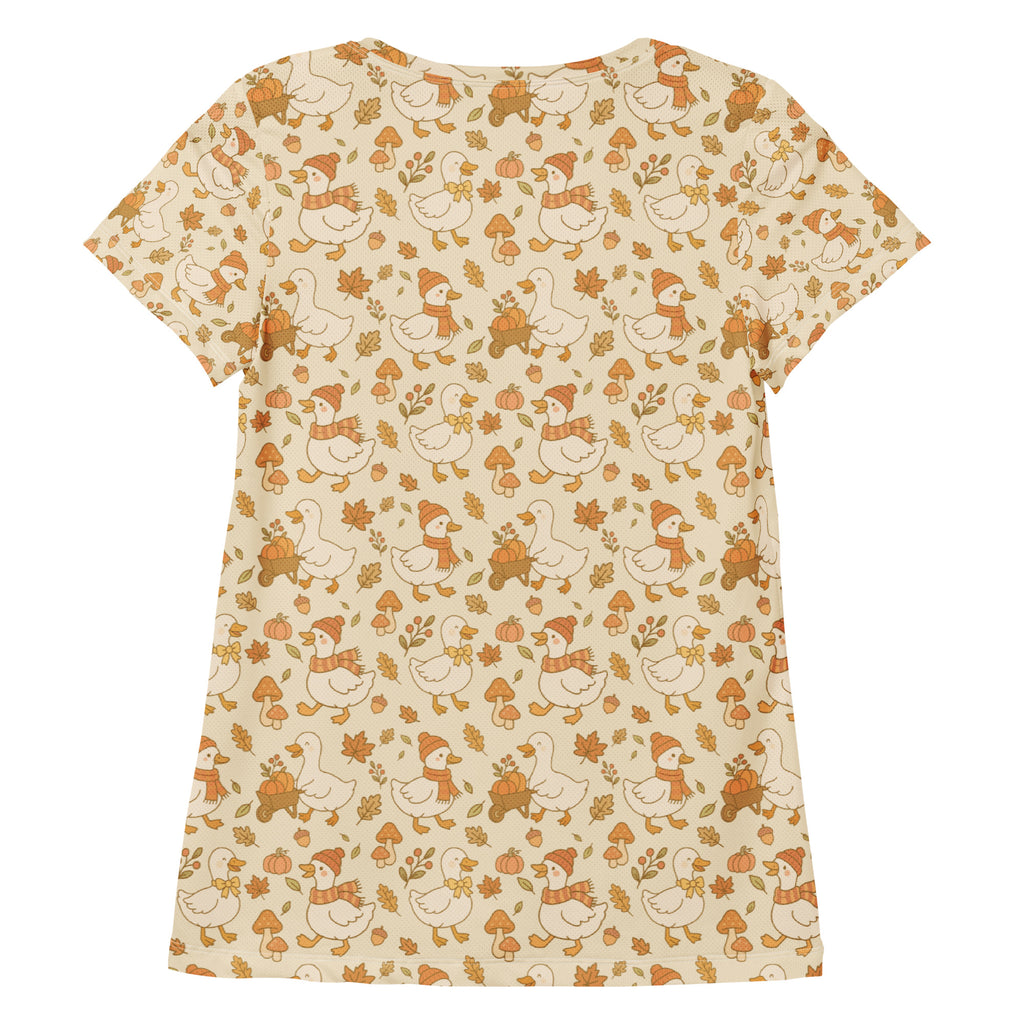 Women’s Fall Goose Athletic T-Shirt - Lightweight Moisture Wicking Workout Top with UPF 50+