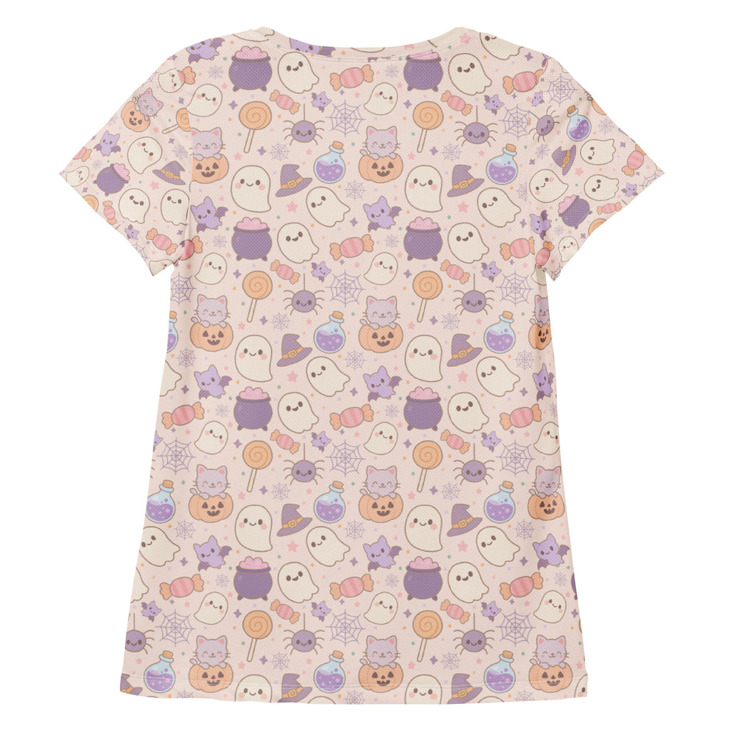 Women’s Pastel Halloween Athletic T-Shirt - Lightweight Moisture Wicking Workout Top With UPF 50+