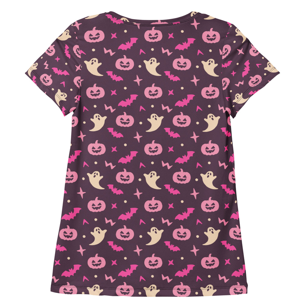 Women’s Purple Halloween Athletic T-Shirt - Lightweight Moisture Wicking Workout Top With UPF 50+