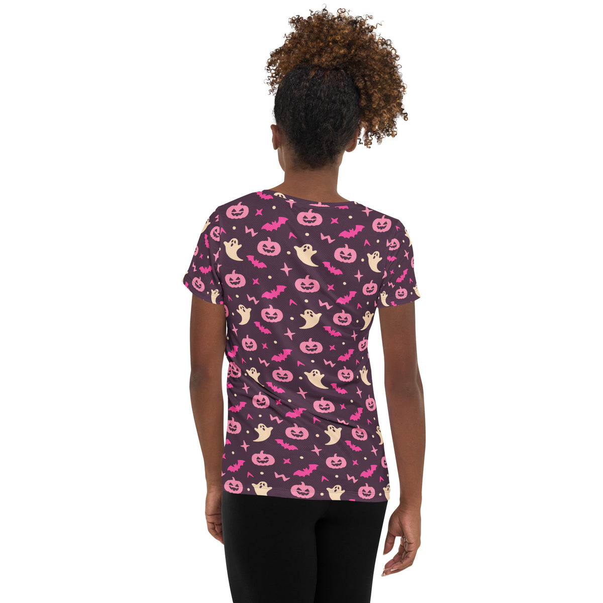 Women’s Purple Halloween Athletic T-Shirt - Lightweight Moisture Wicking Workout Top With UPF 50+