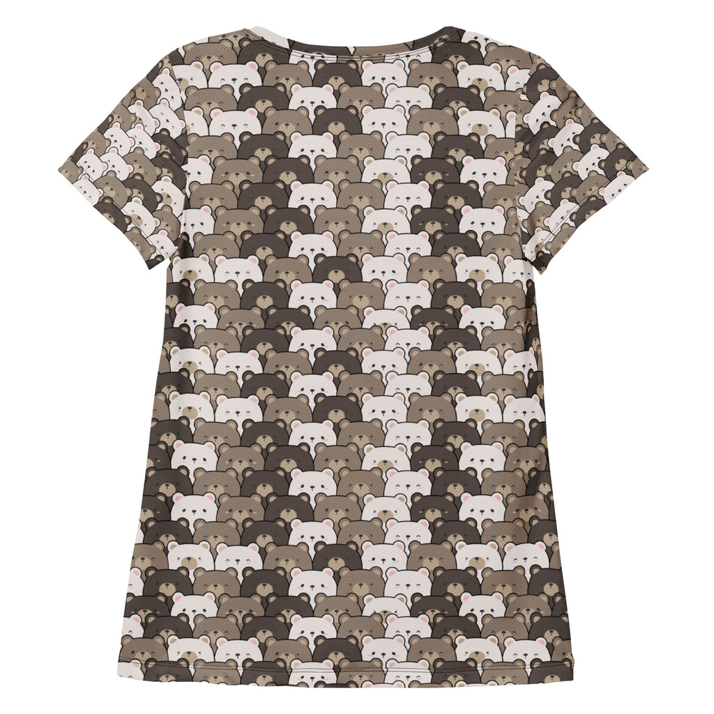 Women’s Cute Bear Athletic T-Shirt - Lightweight Moisture Wicking Workout Top With UPF 50+