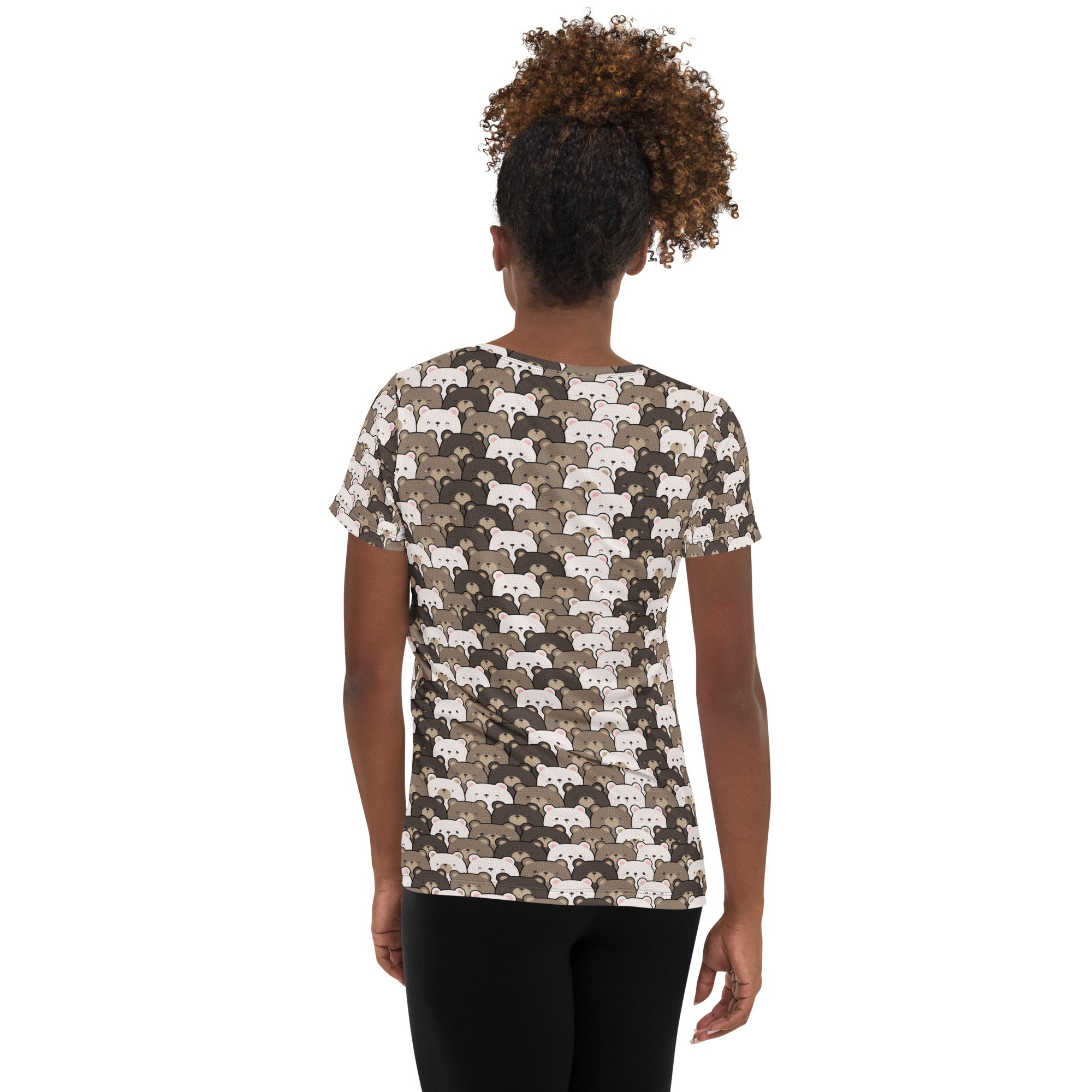 Women’s Cute Bear Athletic T-Shirt - Lightweight Moisture Wicking Workout Top With UPF 50+