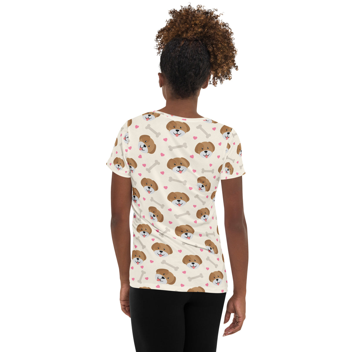Women’s Cute Dog Athletic T-Shirt - Lightweight Moisture Wicking Workout Top With UPF 50+