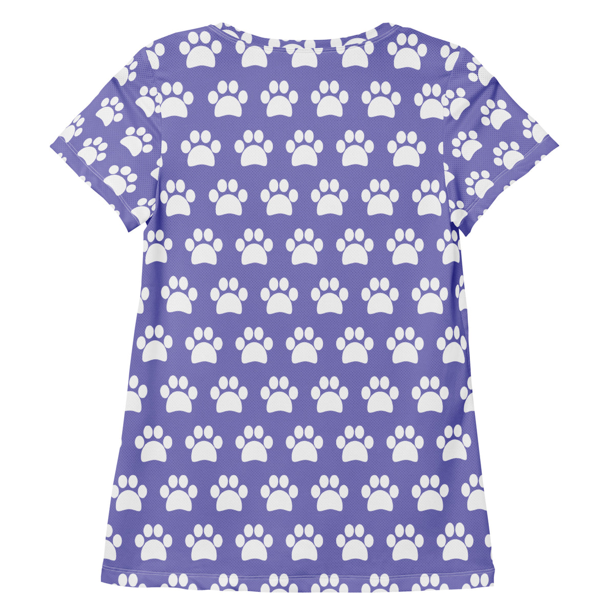 Women’s Lavender Purple Paw Print Athletic T-Shirt - Lightweight Moisture Wicking Workout Top With UPF 50+