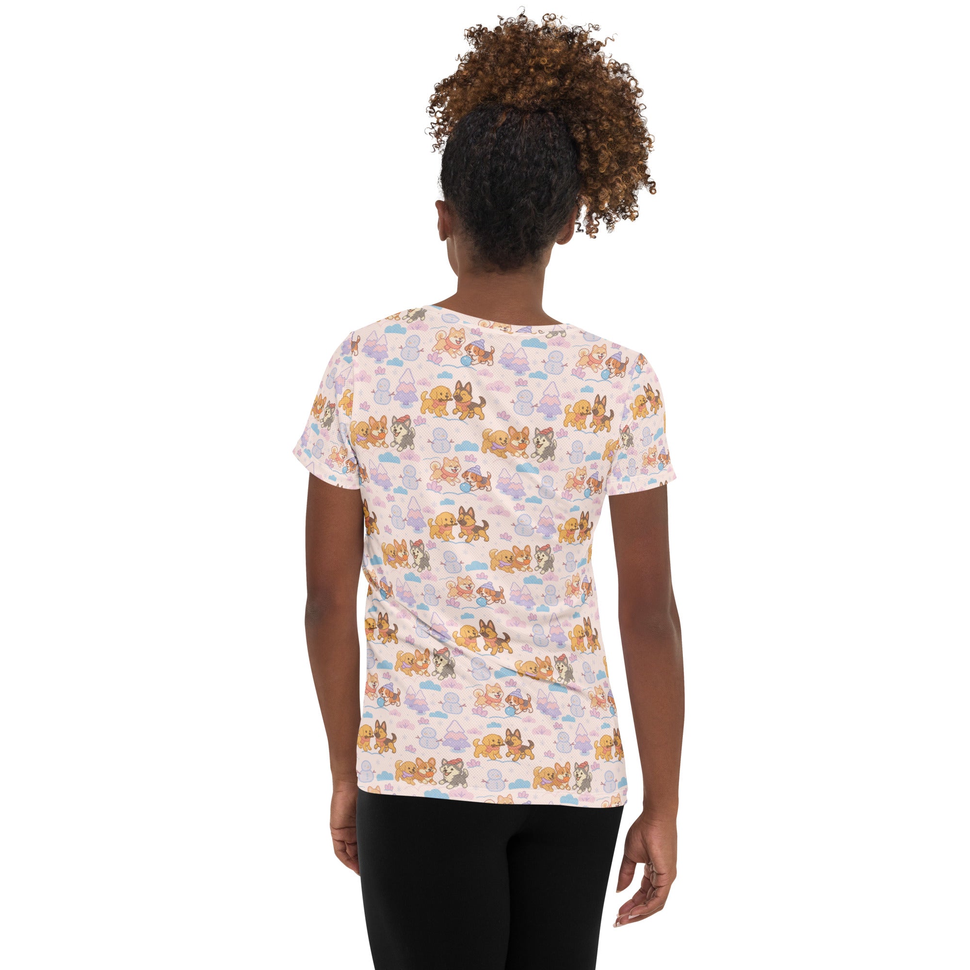 Women’s Winter Dogs Athletic T-Shirt - Lightweight Moisture Wicking Workout Top With UPF 50+