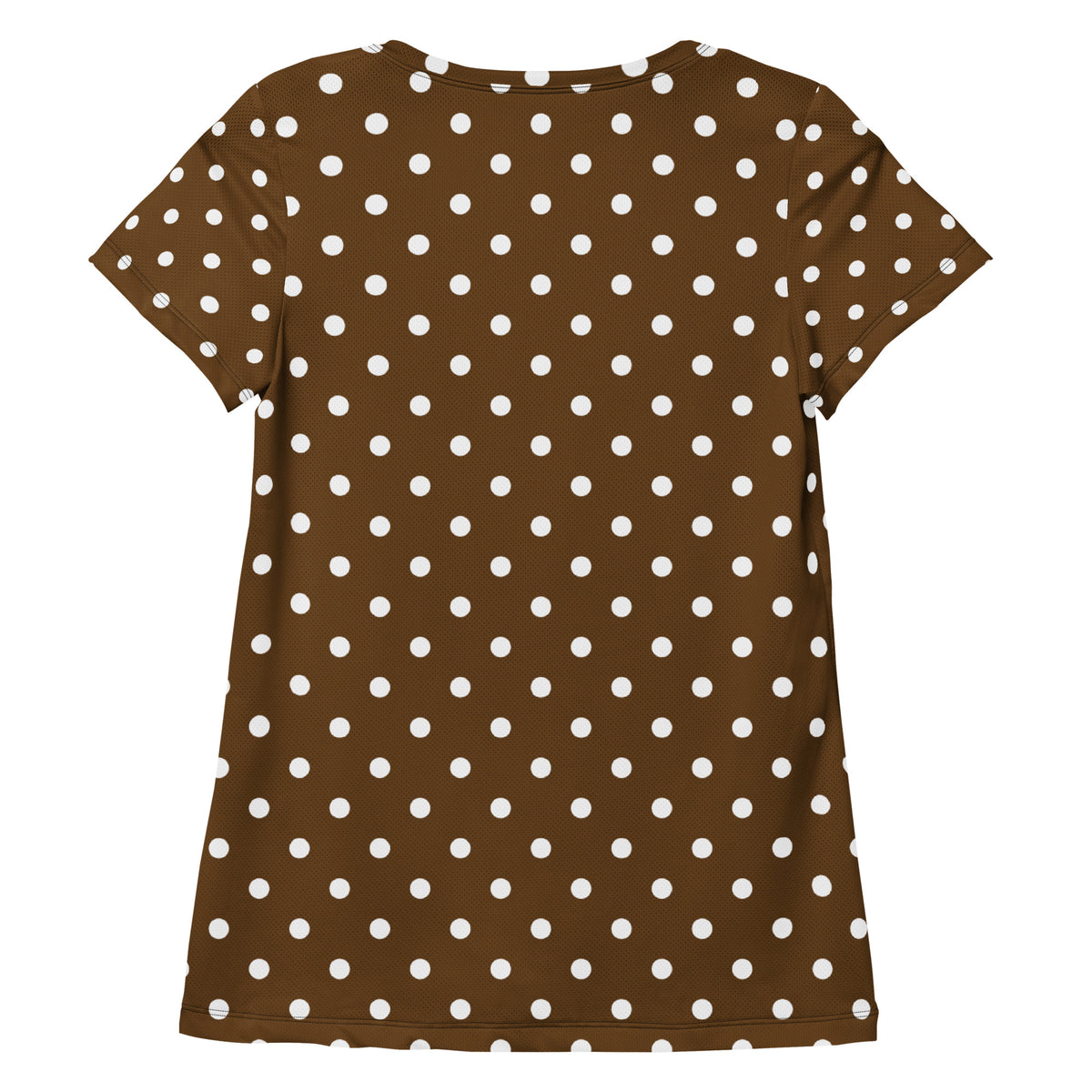 Women’s Brown Polka Dot Athletic T-Shirt - Lightweight Moisture Wicking Workout Top With UPF 50+