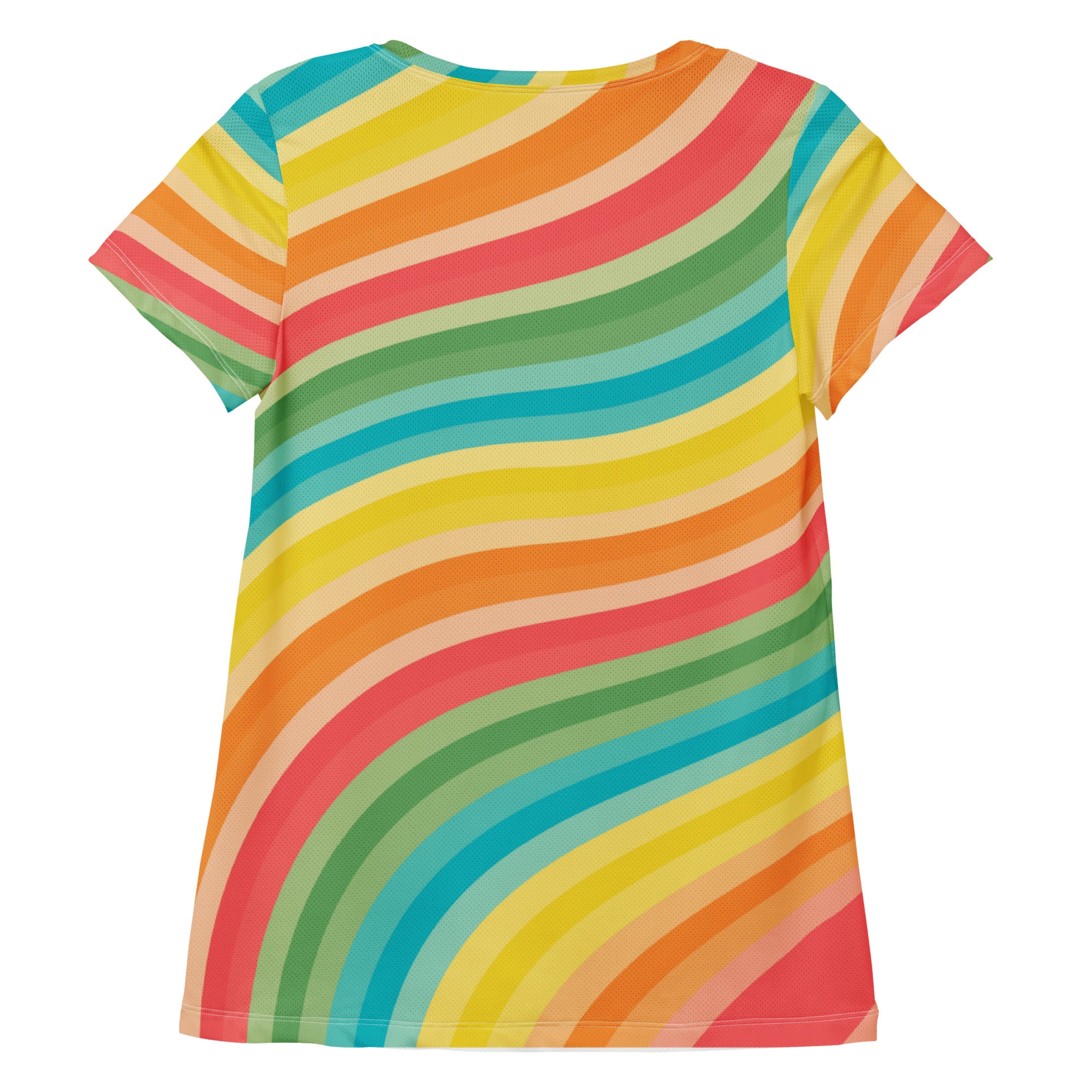 Women’s Beach Sunset Wave Athletic T-Shirt - Lightweight Moisture Wicking Workout Top With UPF 50+