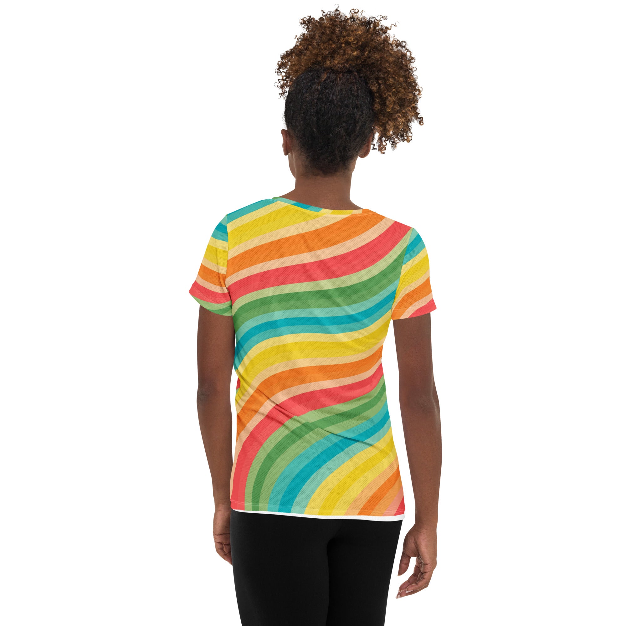 Women’s Beach Sunset Wave Athletic T-Shirt - Lightweight Moisture Wicking Workout Top With UPF 50+