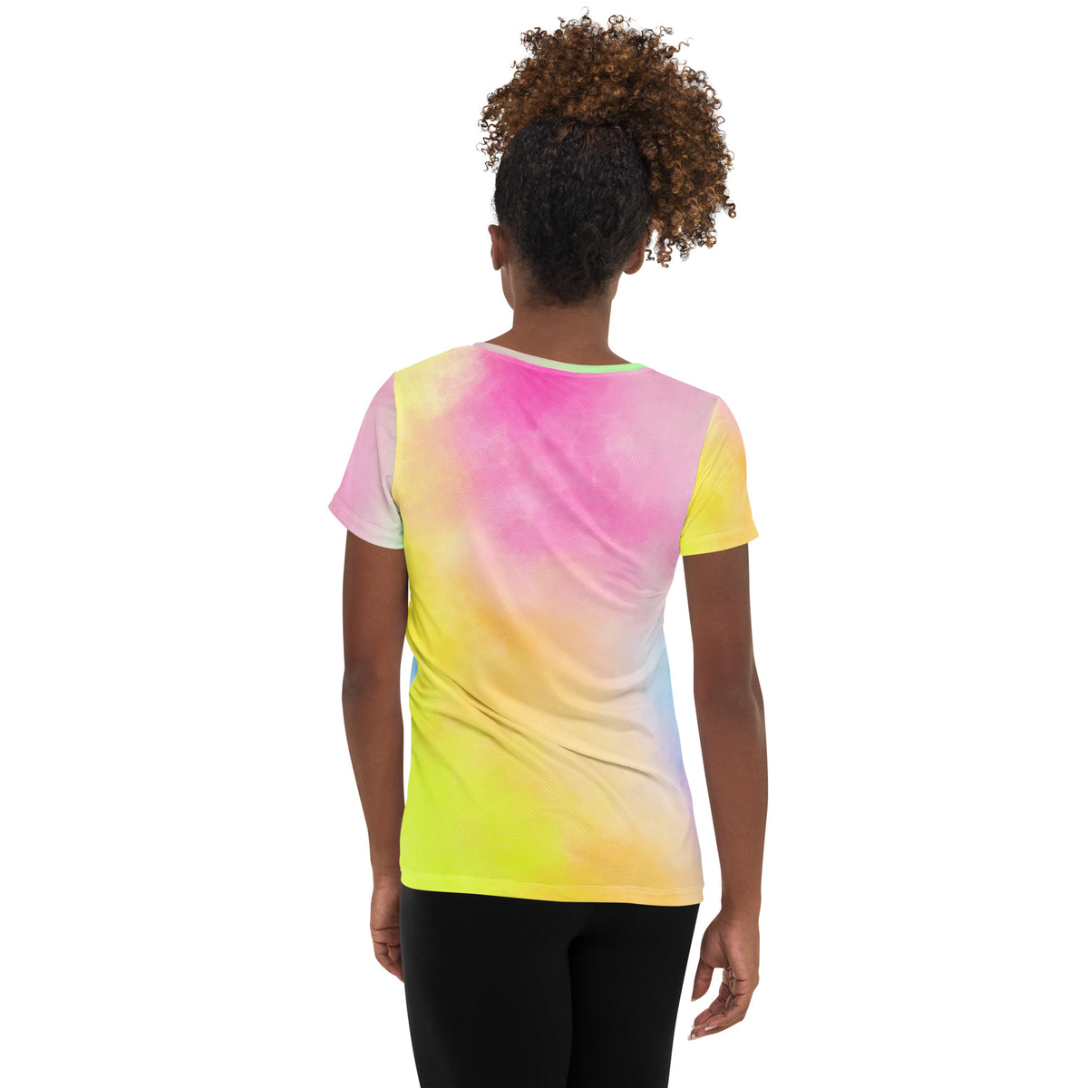 Women’s Colorful Pastel Tie Dye Athletic T-Shirt - Lightweight Moisture Wicking Workout Top With UPF 50+