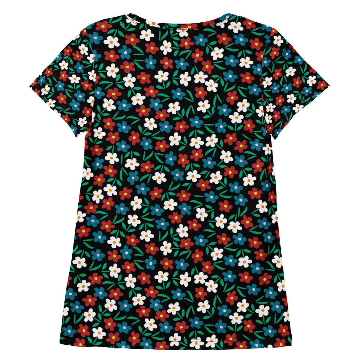 Women’s Colorful Wildflower Athletic T-Shirt - Lightweight Moisture Wicking Workout Top With UPF 50+