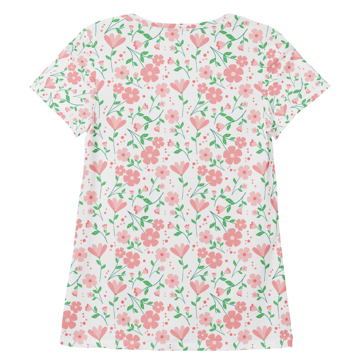 Women’s Spring Flower Athletic T-Shirt - Lightweight Moisture Wicking Workout Top With UPF 50+