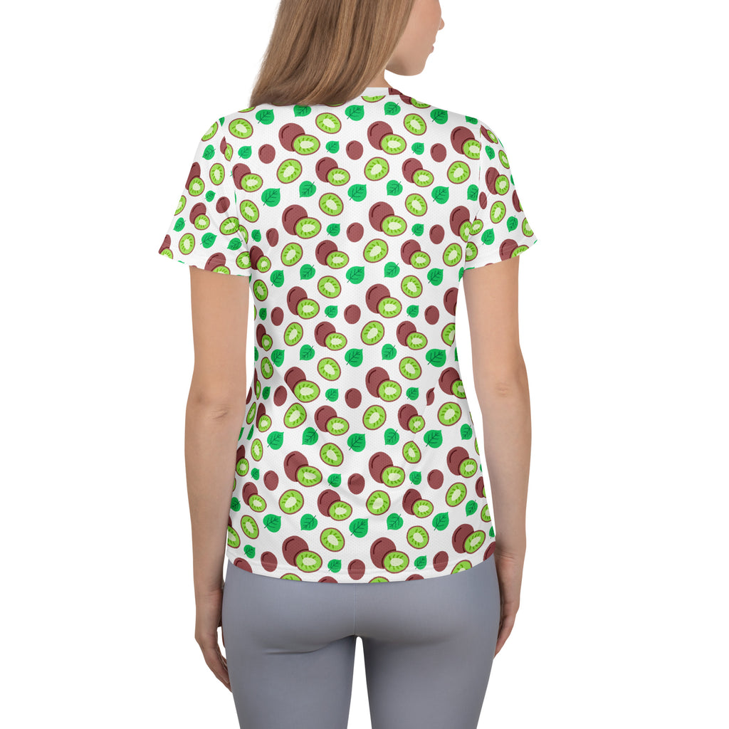 Women’s Kiwi Fruit Athletic T-Shirt - Lightweight Moisture Wicking Workout Top With UPF 50+