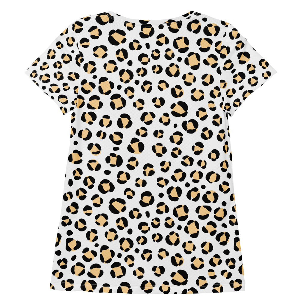 Women’s Yellow Leopard Print Athletic T-Shirt - Lightweight Moisture Wicking Workout Top With UPF 50+