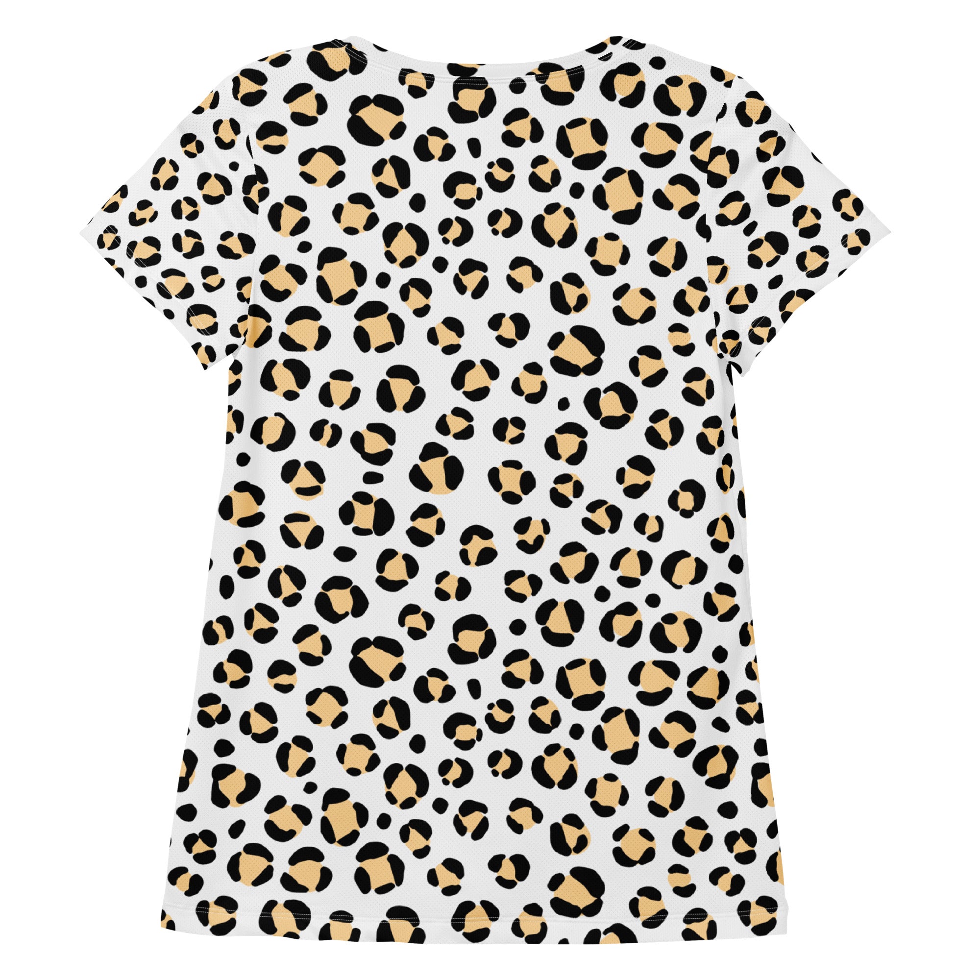 Women’s Yellow Leopard Print Athletic T-Shirt - Lightweight Moisture Wicking Workout Top With UPF 50+