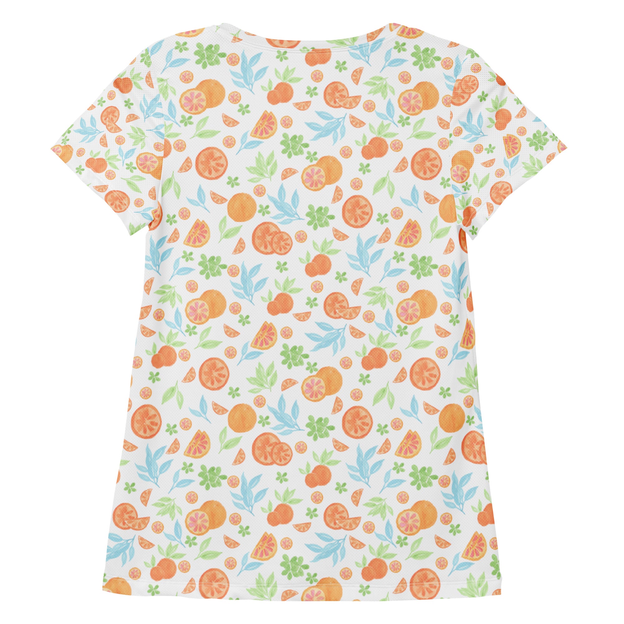 Women’s Orange Citrus Athletic T-Shirt - Lightweight Moisture Wicking Workout Top With UPF 50+