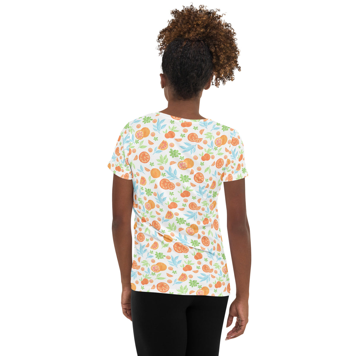 Women’s Orange Citrus Athletic T-Shirt - Lightweight Moisture Wicking Workout Top With UPF 50+