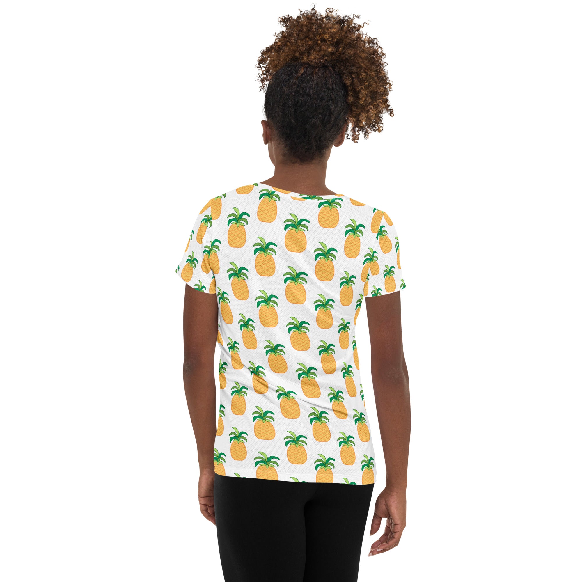 Women’s Pineapple Athletic T-Shirt - Lightweight Moisture Wicking Workout Top With UPF 50+