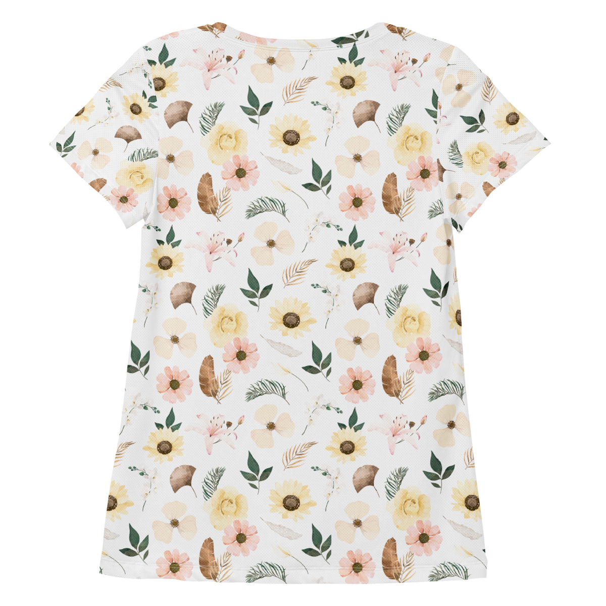 Women’s Soft Boho Wildflower Athletic T-Shirt - Lightweight Moisture Wicking Workout Top With UPF 50+