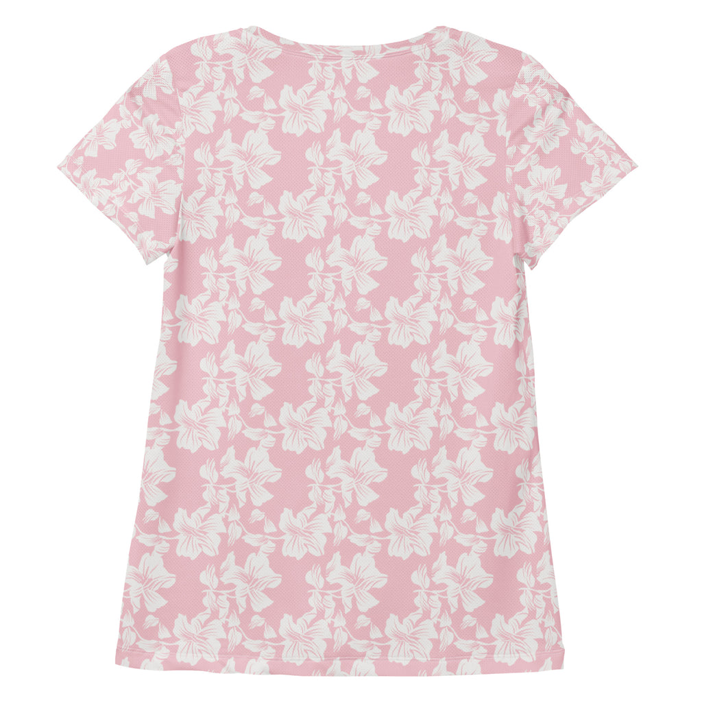 Women’s Pink Lily Athletic T-Shirt - Lightweight Moisture Wicking Workout Top With UPF 50+