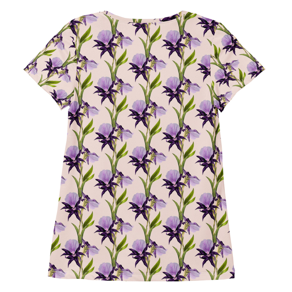 Women’s Purple Iris Athletic T-Shirt - Lightweight Moisture Wicking Workout Top With UPF 50+