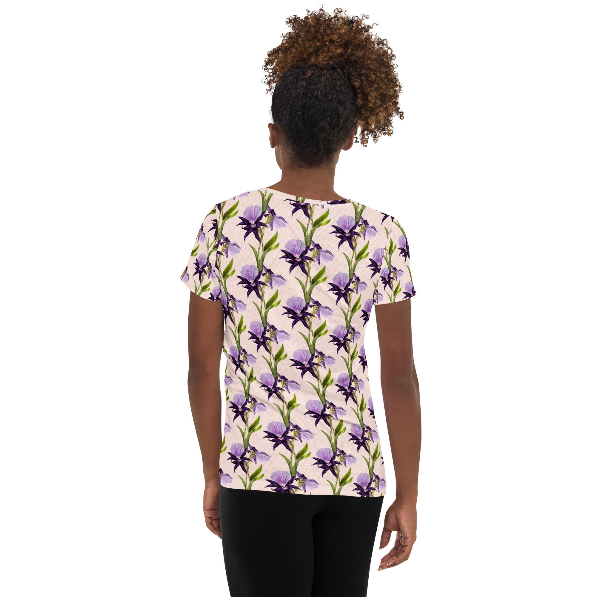 Women’s Purple Iris Athletic T-Shirt - Lightweight Moisture Wicking Workout Top With UPF 50+