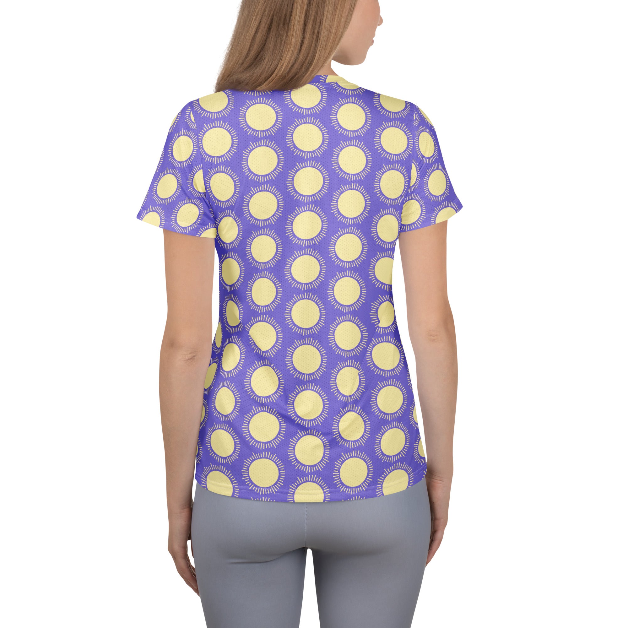 Women’s Purple Sun Athletic T-Shirt - Lightweight Moisture Wicking Workout Top With UPF 50+