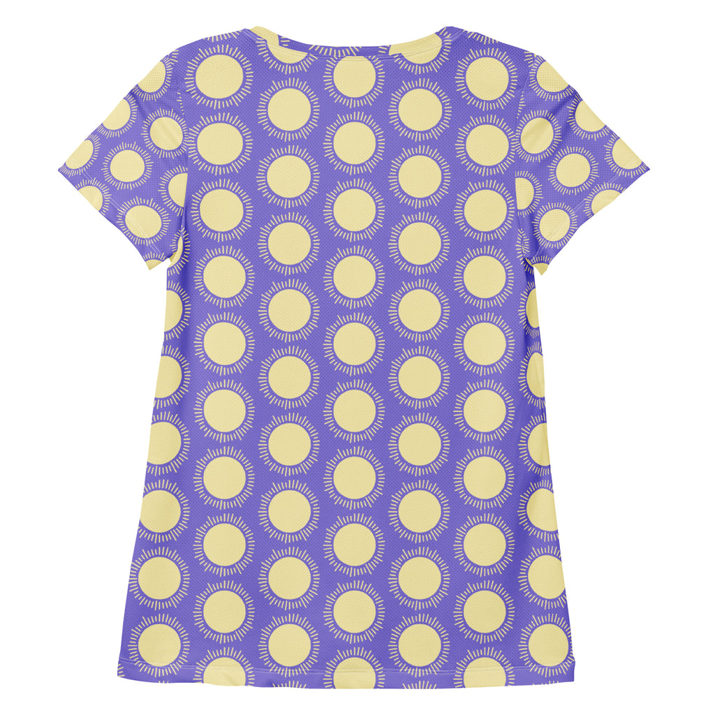 Women’s Purple Sun Athletic T-Shirt - Lightweight Moisture Wicking Workout Top With UPF 50+