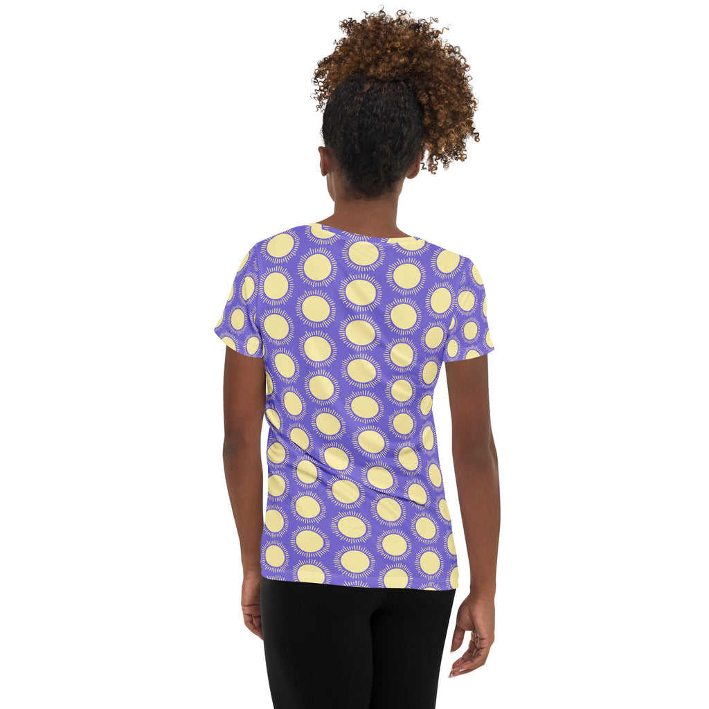Women’s Purple Sun Athletic T-Shirt - Lightweight Moisture Wicking Workout Top With UPF 50+