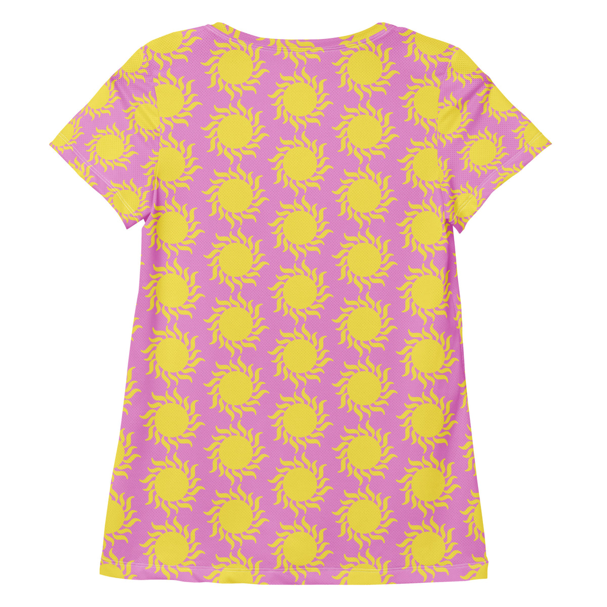 Women’s Pink Sun Athletic T-Shirt - Lightweight Moisture Wicking Workout Top With UPF 50+