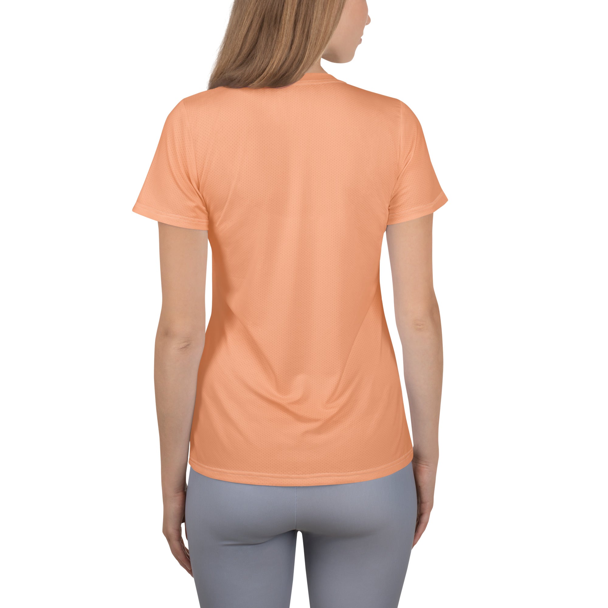 Women’s Peach Performance Athletic T-Shirt - Lightweight Moisture Wicking Workout Top with UPF 50+