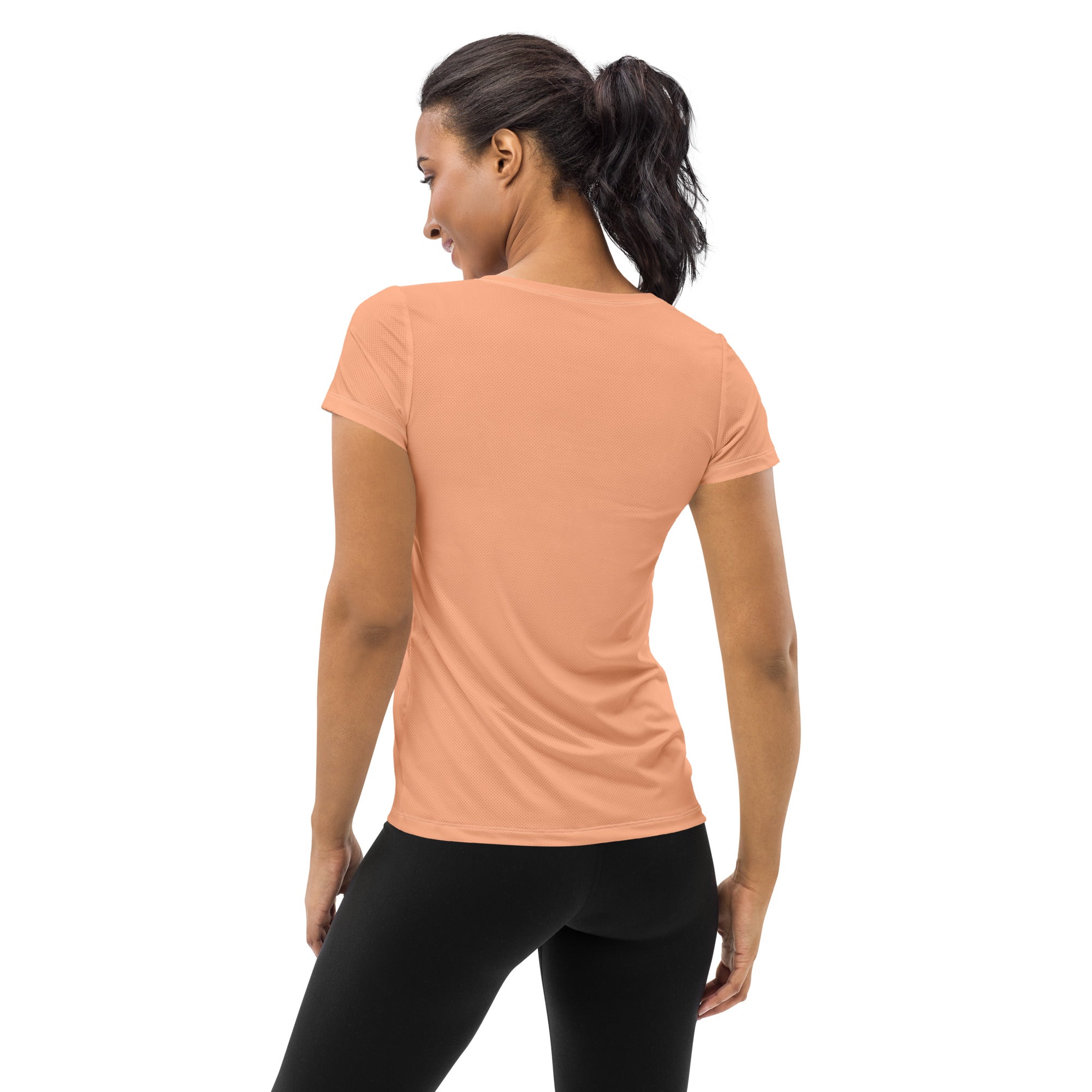 Women’s Peach Performance Athletic T-Shirt - Lightweight Moisture Wicking Workout Top with UPF 50+