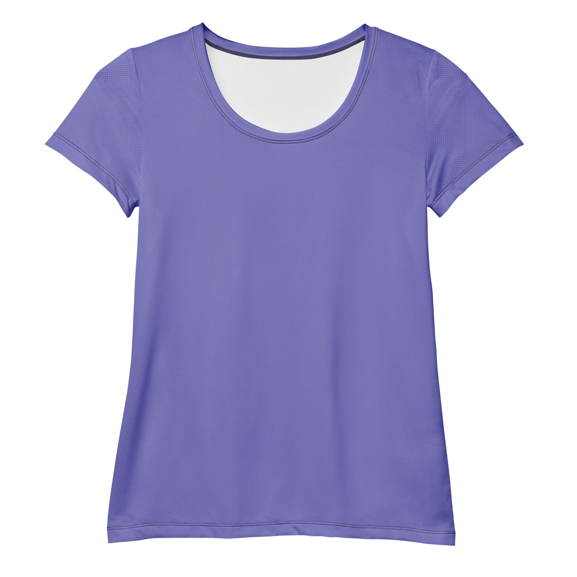 Women’s purple performance athletic t-shirt with subtle textured weave lightweight moisture wicking workout top