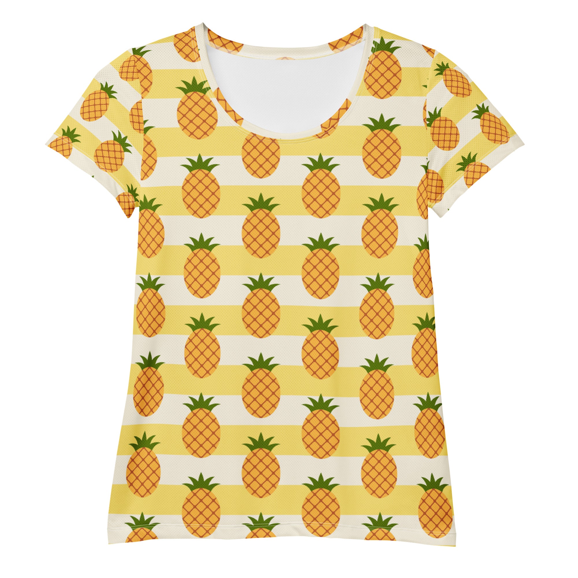 Women’s Pineapple Performance Athletic T-Shirt - Lightweight Moisture Wicking Workout Top with UPF 50+
