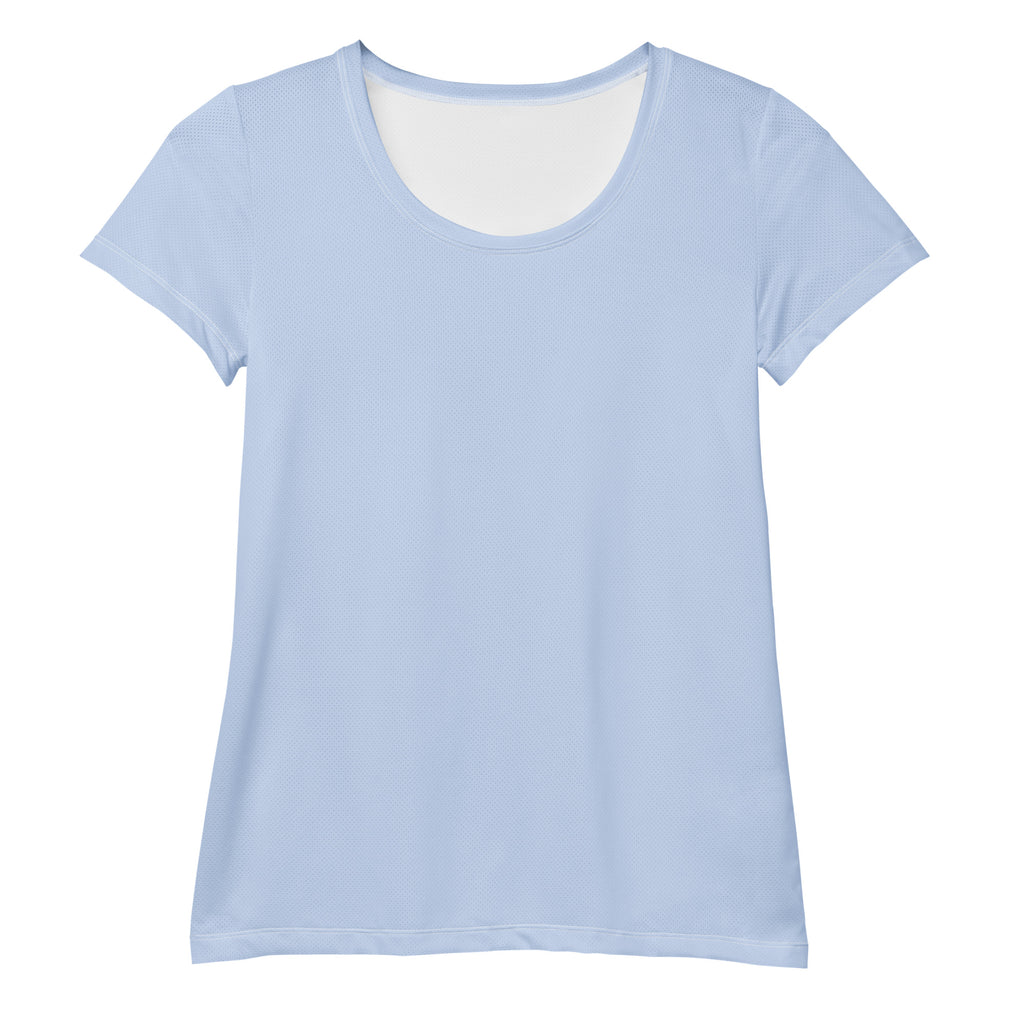 Women’s Pale Blue Performance Athletic T-Shirt - Lightweight Moisture Wicking Workout Top with UPF 50+