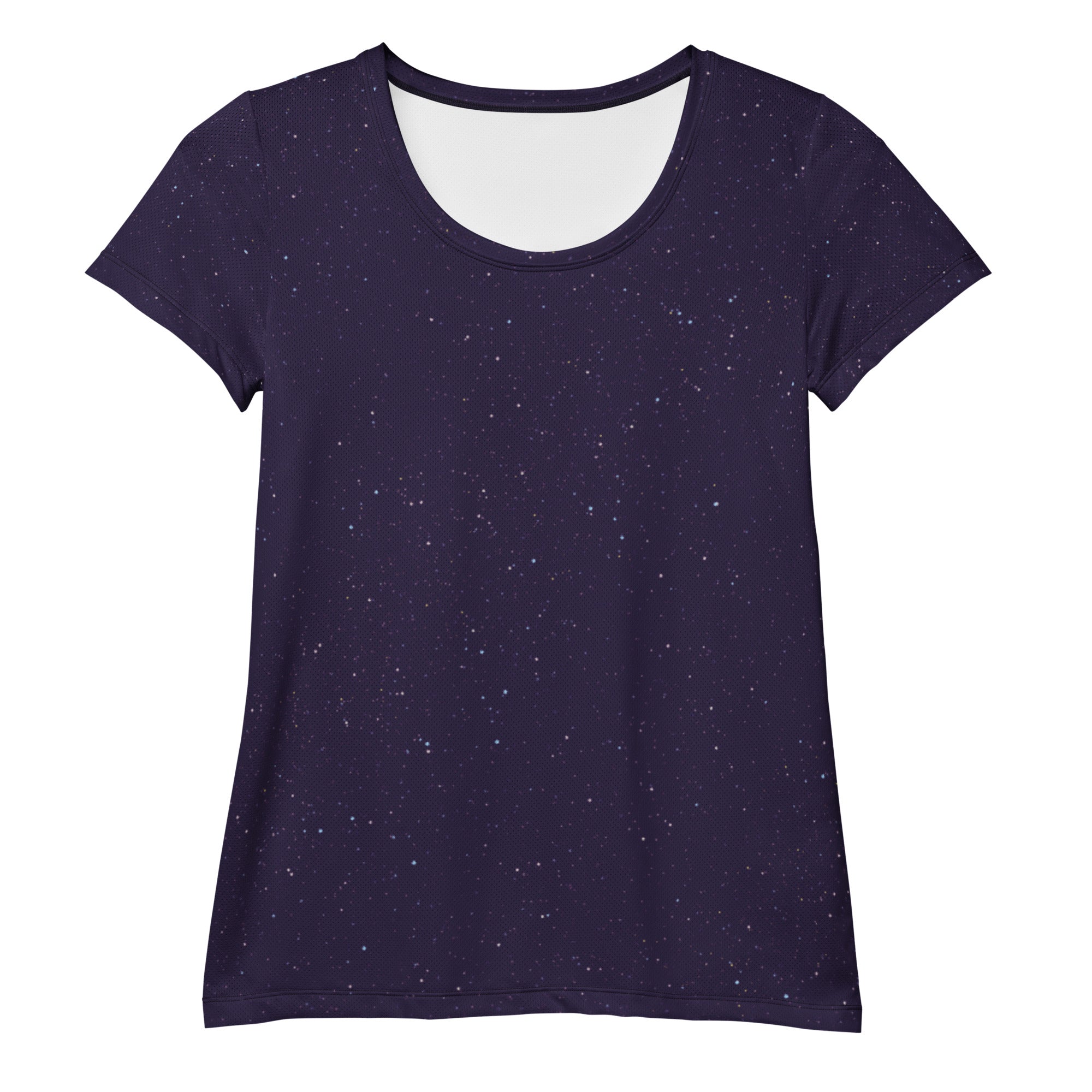 Women’s Purple Galaxy Performance Athletic T-Shirt - Lightweight Moisture Wicking Workout Top with UPF 50+