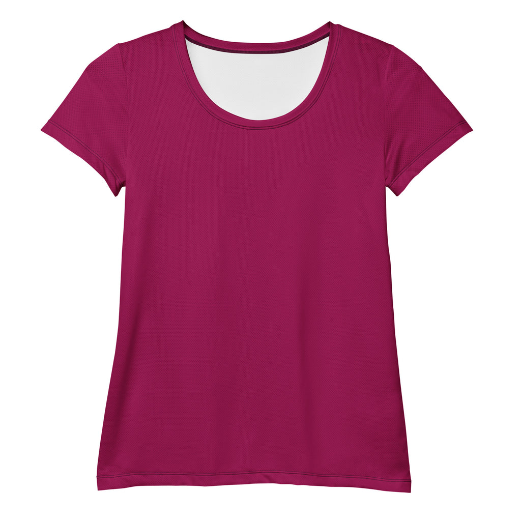Women’s Magenta Performance Athletic T-Shirt - Lightweight Moisture Wicking Workout Top with UPF 50+